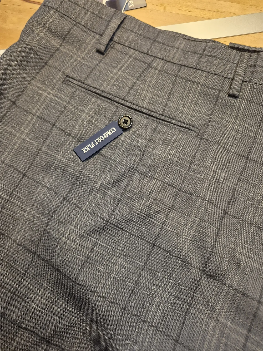 Ralph Lauren Gray Plaid Men's Dress Pants 48 Long (Unhemmed) 3806